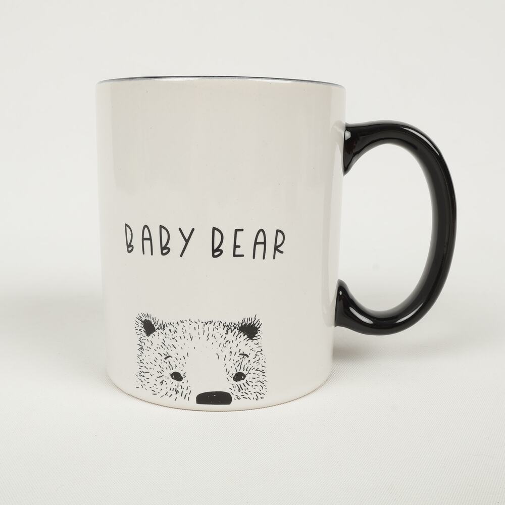 Novogratz Baby Bear Coffee Tea Mug Cup Minimalist Illustration Drawing Words